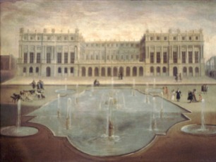 Crown Holdings France - The Palace of Versailles - a Royal Château in Versailles France - The French Royal Estate of Principe Jose Maria Chavira M.S. Adagio I Image 1e -Zuidgevel Corps de logis rond 1675 Anonieme Schilder